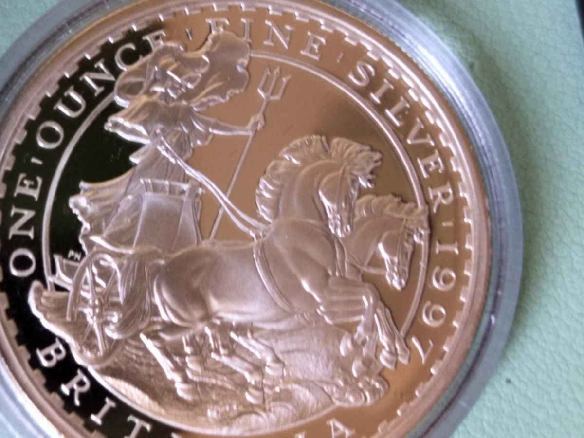 1ª OZ DE PLATA SERIE BRITANNIA 1997.PROOF. PRUEBA. MUY ESCASA.BRI-1