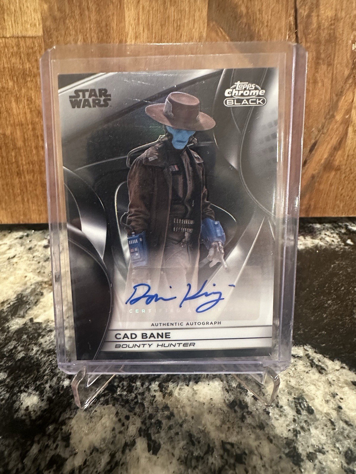 2025 Topps Star Wars Smugglers Outpost Dorian King Cad Bane Chrome Black Auto view 1