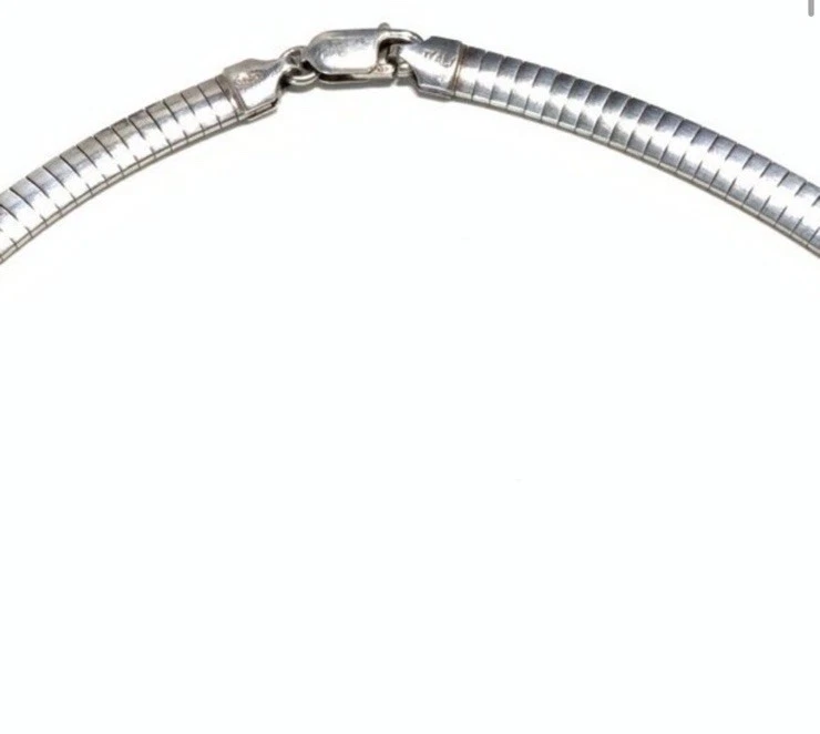 "Collar Italia 925 plata esterlina elegante Omega espiga 18""" Foto 3 de 4