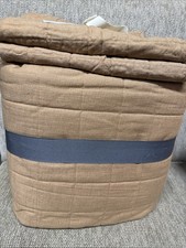 Queen Heavyweight Linen Blend Quilt - Casaluna 2 Standard Shams ,brown