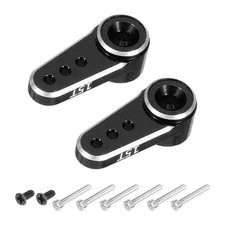 Aluminum Alloy 15T Steering Servo Arm Horn Black for RC Car 2 Pcs