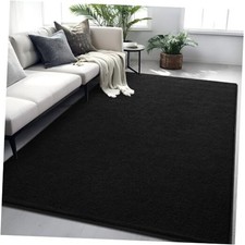 Rugs for Living Room Bedroom, 6x9 ft Black Area Rug, Washable Memory Foam