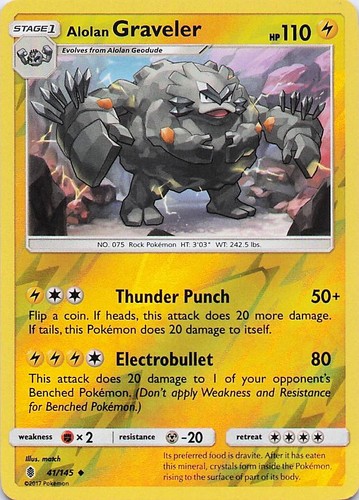 Alolan Graveler 41/145 Guardians Rising Reverse Holo