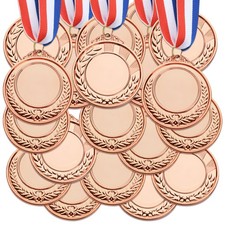50 Pcs 2.56 Inch Zinc Alloy Blank Bronze Medals with Ribbons for Custom Award...