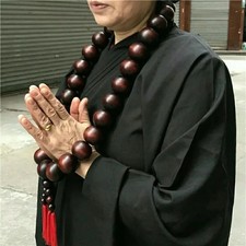 40mm*36 Beads Large Red Sandalwood Prayer Beads Mala Buddhist Rosary Necklace