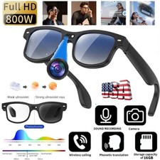 AI Smart Glasses with HD Camera Voice Translation BT Video Recording Sunglasses