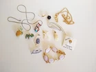 Vintage costume jewelry lot Owls Alaska Italy Hawaii necklace pin bracelet