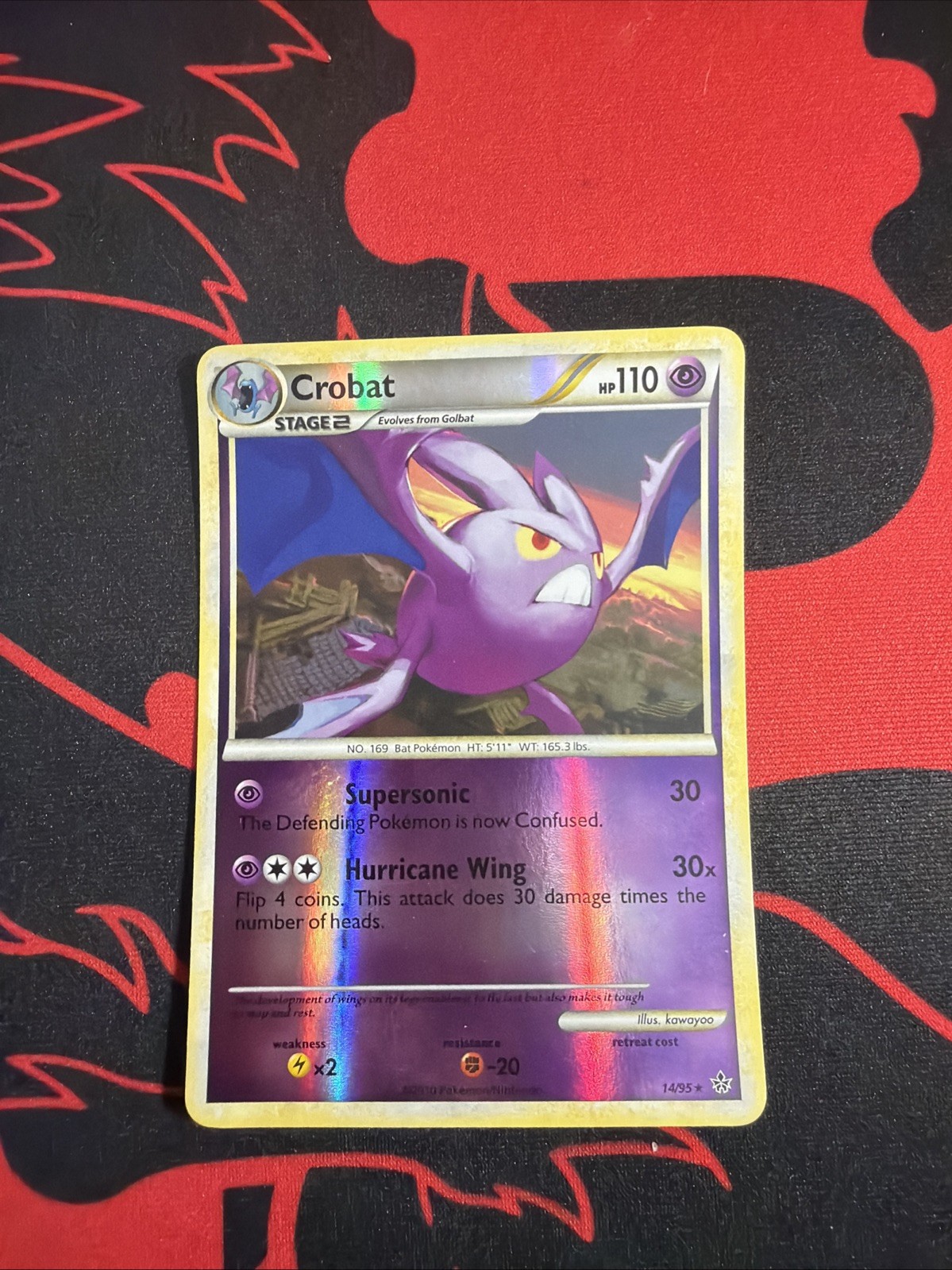 Crobat 14/95 Rare HGSS Unleashed Pokemon REVERSE HOLO NM