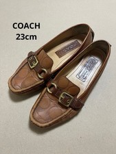 COACH Stacie Loafers Brown Leather Signature US 6 Women Slip On Shoes