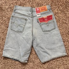 Levi's Skate Short Youth 16 Blue Denim NEW Loose Fit Adjustable Waistband Logo