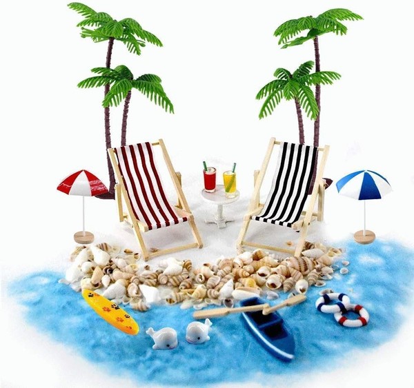 Miniatur Strand Deko 16 StüCk Mikrolandschaft Deko Set FüR Zen Garten-image