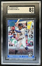 2018 Panini Donruss Optic Ronald Acuna Jr. RC Rated Rookie #63 Braves SGC 8