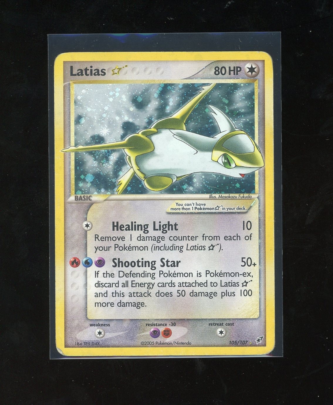 HUGE SWIRL 2005 EX Deoxys GOLD STAR Latias Holo Foil 105/107 Pokemon DMG
