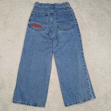 Vintage Lee Pipes Jeans Boys Tag 26x23 Fits 22" Waist Wide Leg Baggy Skater 90