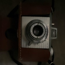 Kodak Pony 828 Vintage 35mm Camera Silver Brown with Brown Case