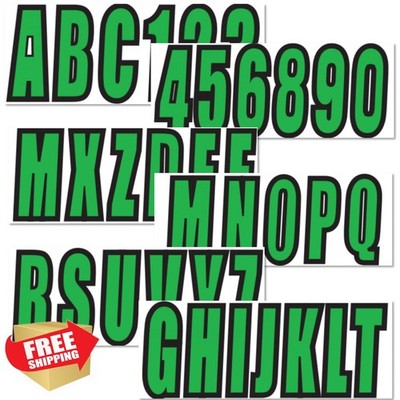 SeaSierra 3'' Green Marine Boat Letter/Number Decals A-Z 0-9