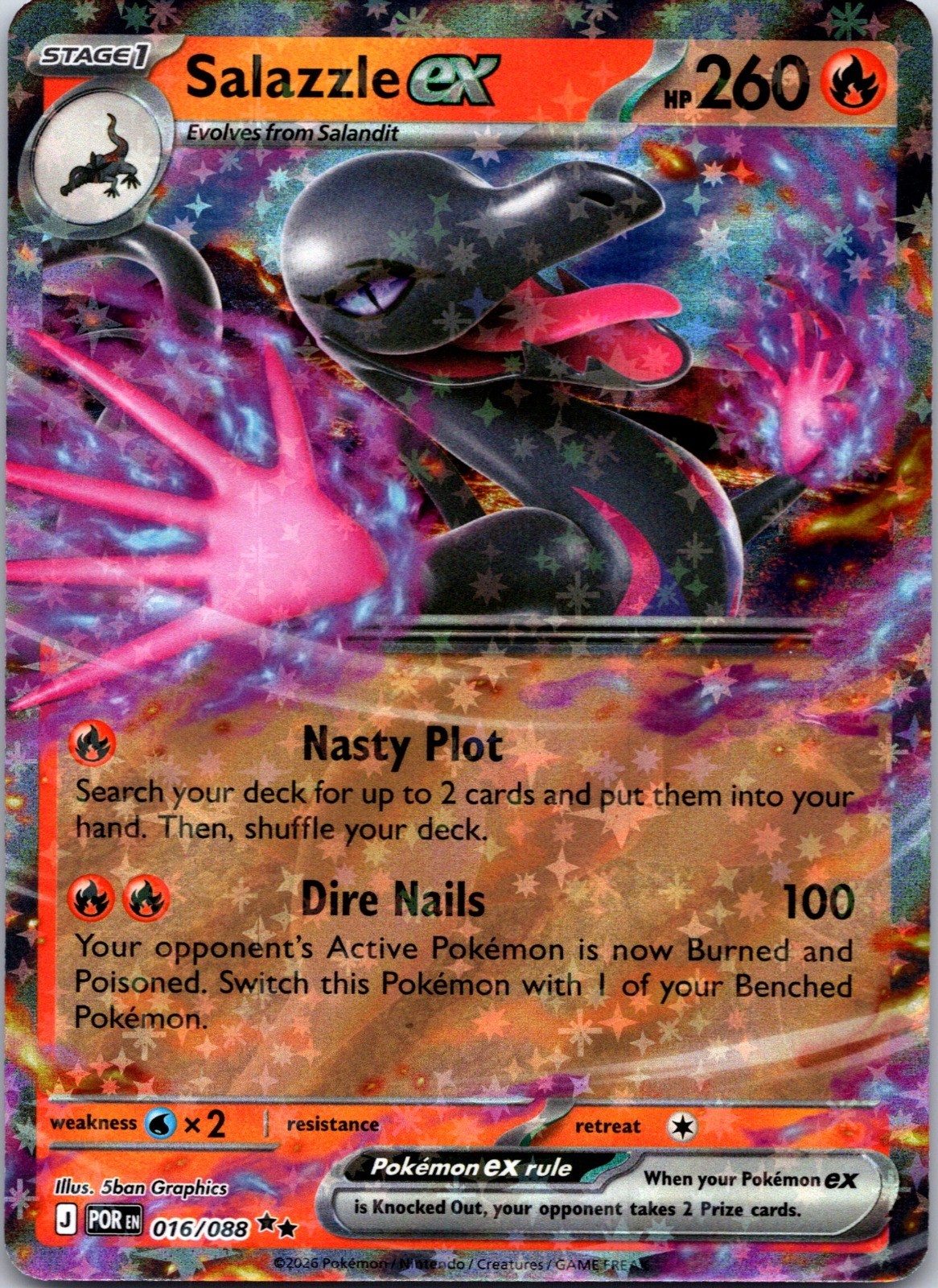 Salazzle ex Holo Double Rare ME03: Perfect Order 016/088 NM