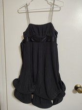 Alice & Olivia Silk Pleated Mini Dress Black Sz Small Prom Evening Wired Hem