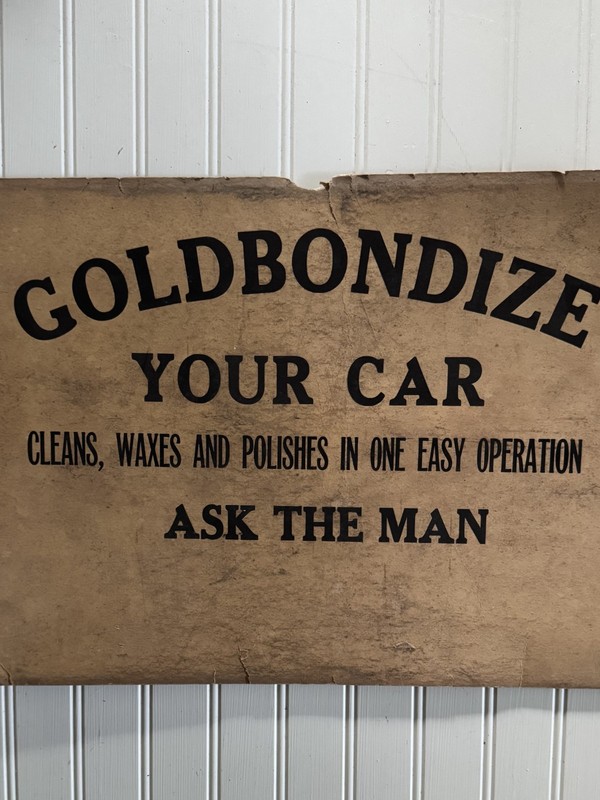 Vintage Gold Bond Auto Cleaner Goldbondize Advertising 1950s Garage Man Cave
