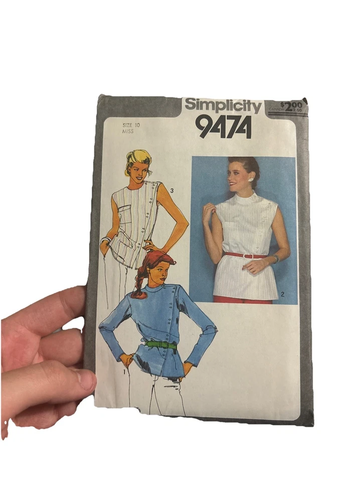 Simplicity 9474 Sewing Pattern – Misses’ Blouse / Tunic Top (Size 10, 1980s) - Image 3 of 3