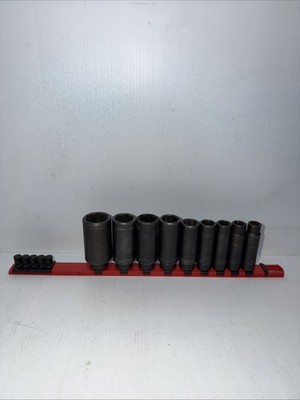 Mac Tools 9pc 1/2'' Drive 6-Point SAE Deep Impact Socket Set 1/2''- 1 1/4''