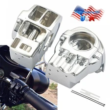 Chrome Handlebar Hand Control Switch Housing Cover Kit For Harley Touring 96-13
