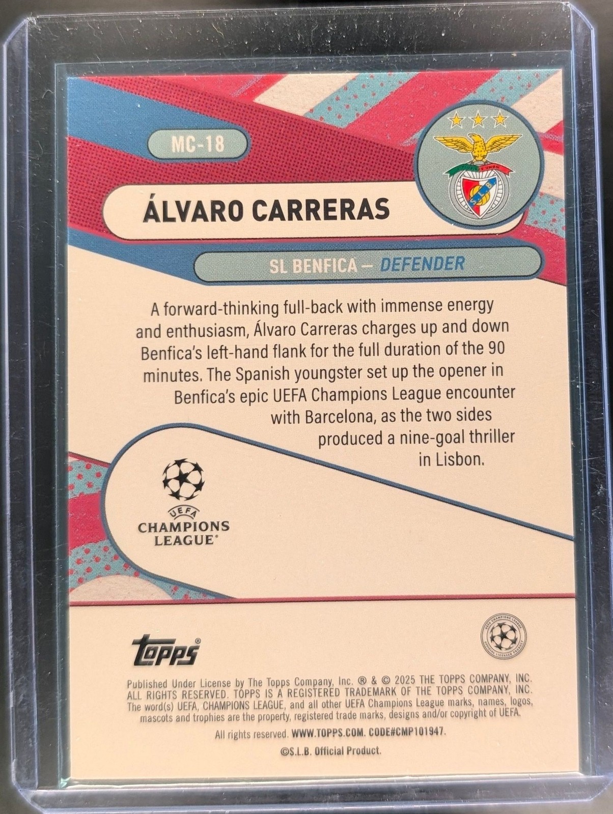 2024-25 Topps Merlin's Chosen Ones ALVARO CARRERAS /150 view 2