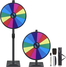 24" Spin the Wheel Prize Game - 14 Slots, Adjustable Stand, Dry Erase Marker