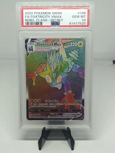 Toxtricity VMAX 196/192 Rainbow Secret Rare Rebel Clash Pokémon PSA 10
