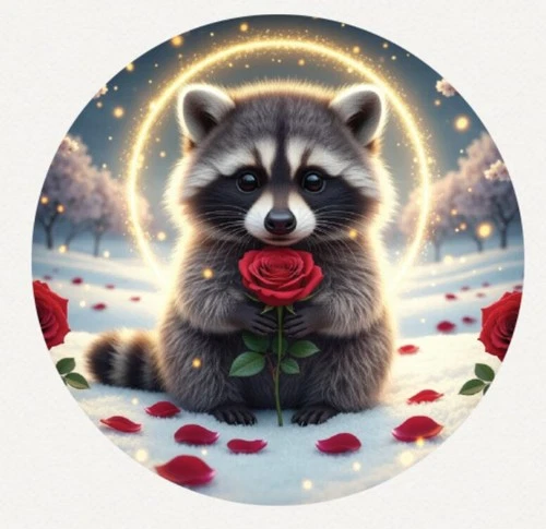 Hayleybug 1/10th oz Rose of Redemption Raccoon Silver Round