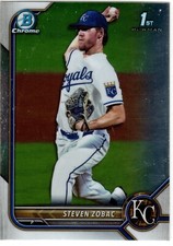 Steven Zobac Kansas City Royals 2022 Bowman Draft Chrome 1st Bowman