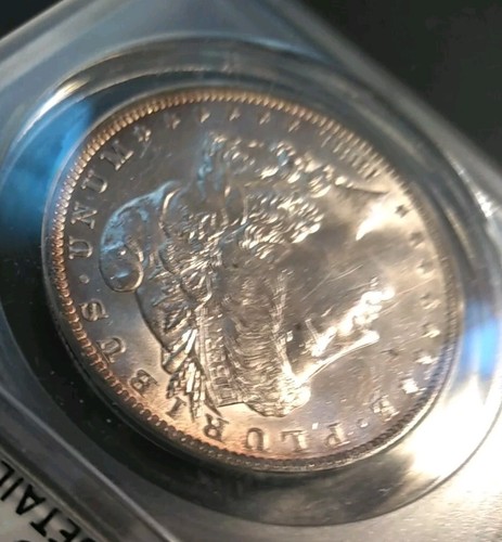 1885-O US 90% Morgan Silver Dollar ANACS Certified Slabbed MS60 Details Cleaned - Imagen 6 de 11