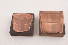 Pair Wooden Fruit Picker Orchard Baskets Printers Block Advertising(A5L-18)Berry