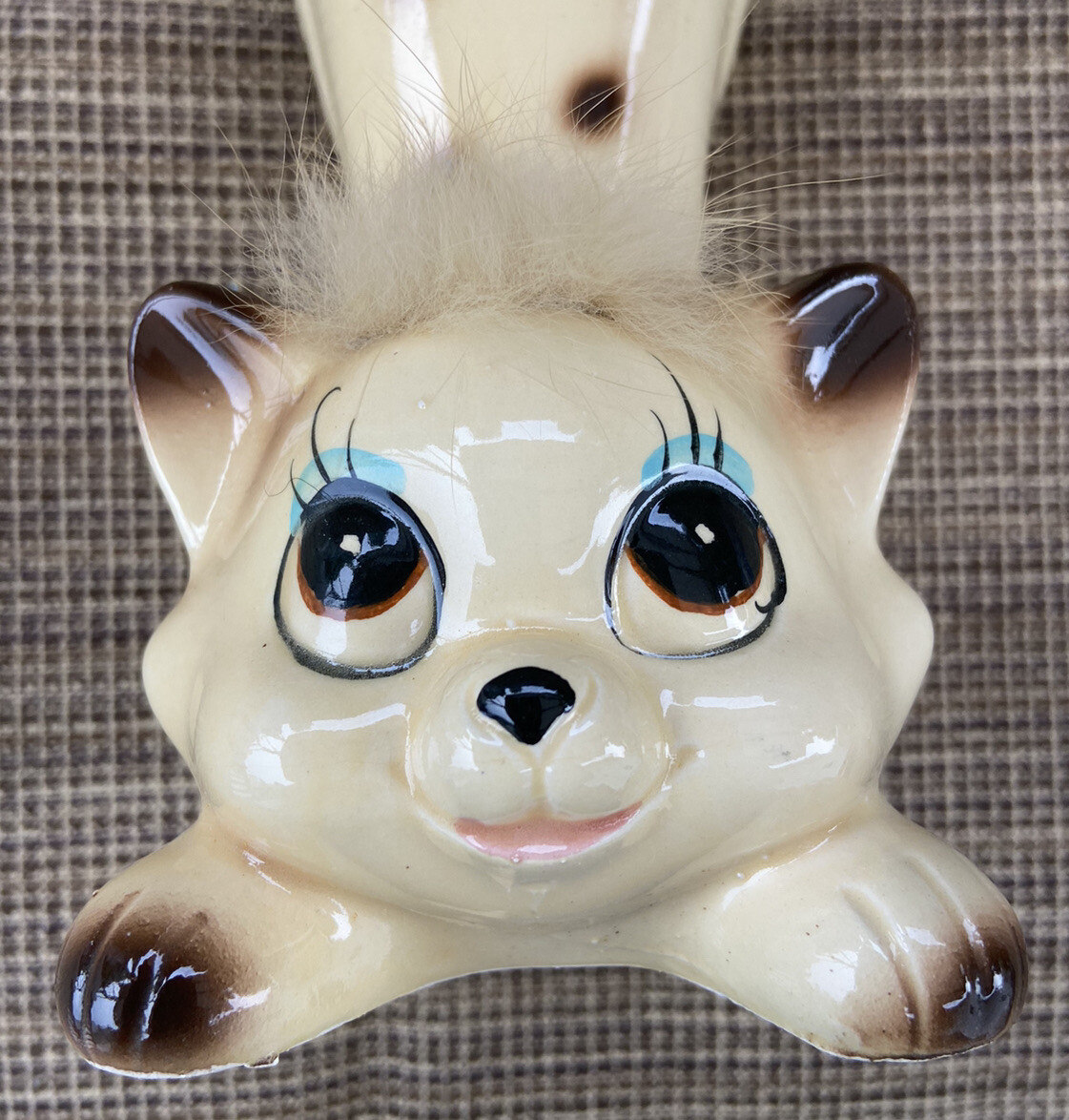 Vintage Japanese Animal Kawaii Ceramic Kitsch big eye cat bank