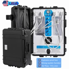 Portable Dental Delivery Unit Cart Air Compressor Explosion-proof Box 4Hole FDA