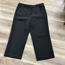 TALBOTS Straight Wide Leg Slacks Black Women Size 14