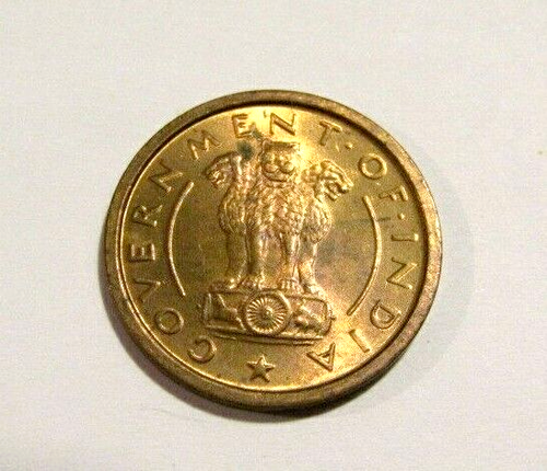 India 1952-B 1 Pice unc Bronze Horse Coin - Picture 2 of 5