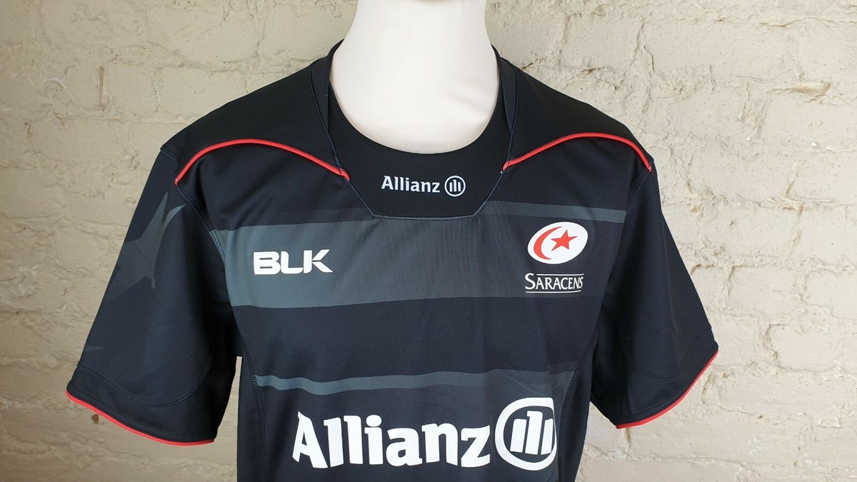 Maillot De Rugby BLK Saracens 2017 Domicile – Noir – Taille Homme M – Rare
