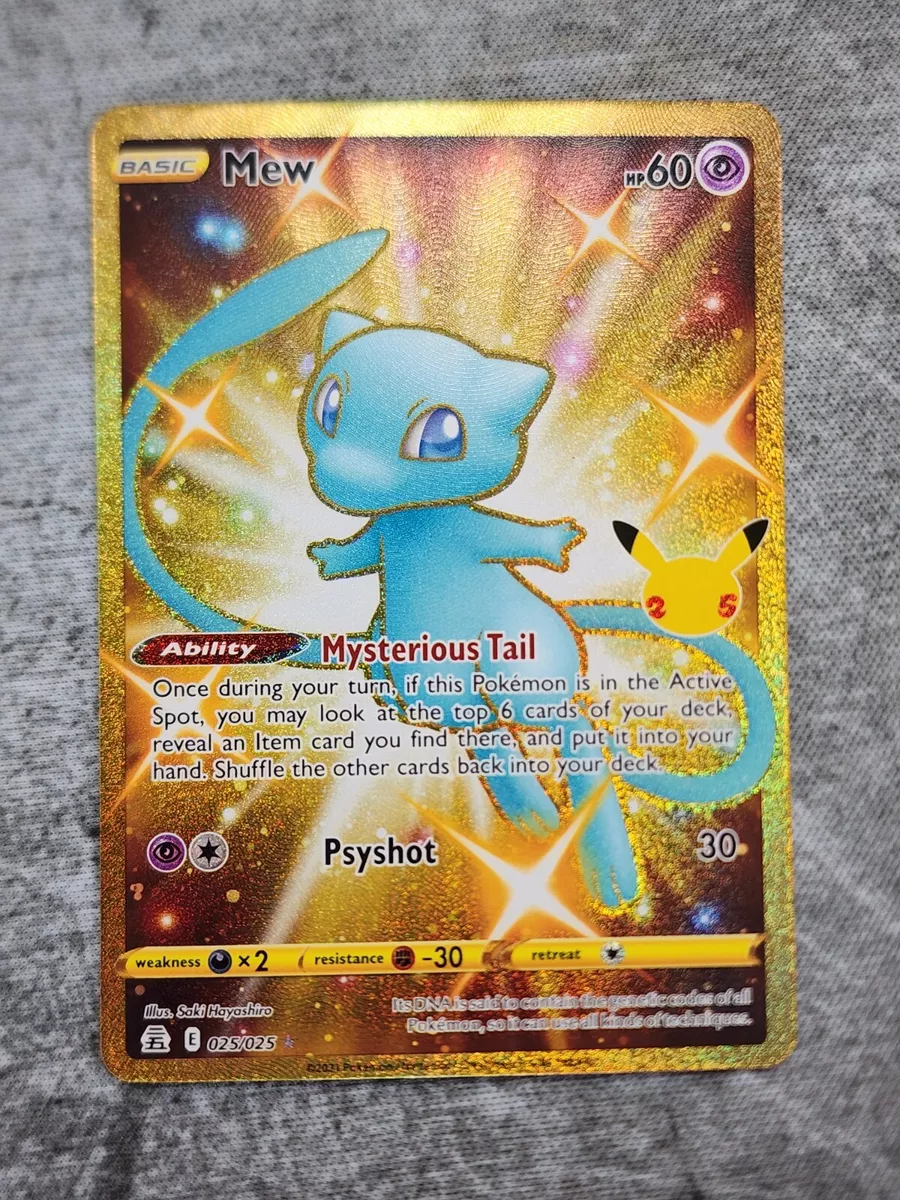 Pokemon - Mew 025/025 - Celebrations - Gold Full Art Card