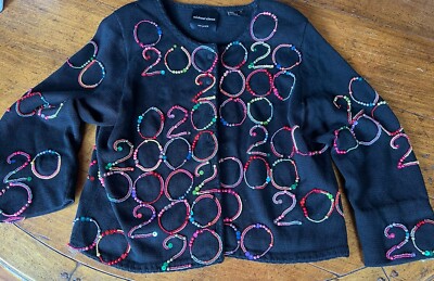 Vintage Michael Simon Cardigan With Beaded 2000 Size XL