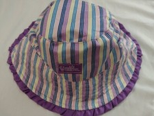 UV Skinz Stripes and Rainbows Reversible Bucket Sun Hat UPF 50 Girls Size 6