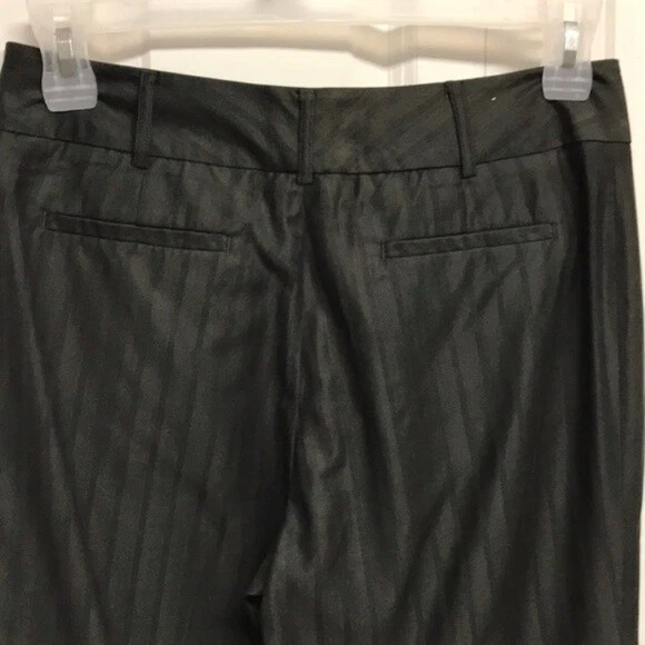 Pantalones de vestir Bogari negros a rayas mezcla de seda tiro medio elásticos pierna sabia talla 6 Foto 4 de 4
