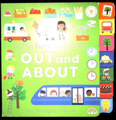 First SEARCH AND FIND Out and about Large Board Book NEW by Dawn Machel