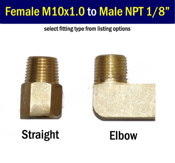 Thread M10 M10x1.0 to Male NPT 1/8