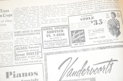 Emmett Till Tills Mother to Testify At Murder Trial 1955 St Louis Newspaper 