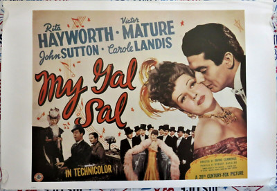 MY GAL SAL (1942)~RITA HAYWORTH & VICTOR MATURE /GERMAN COMMERCIAL REPRO 26''x38''