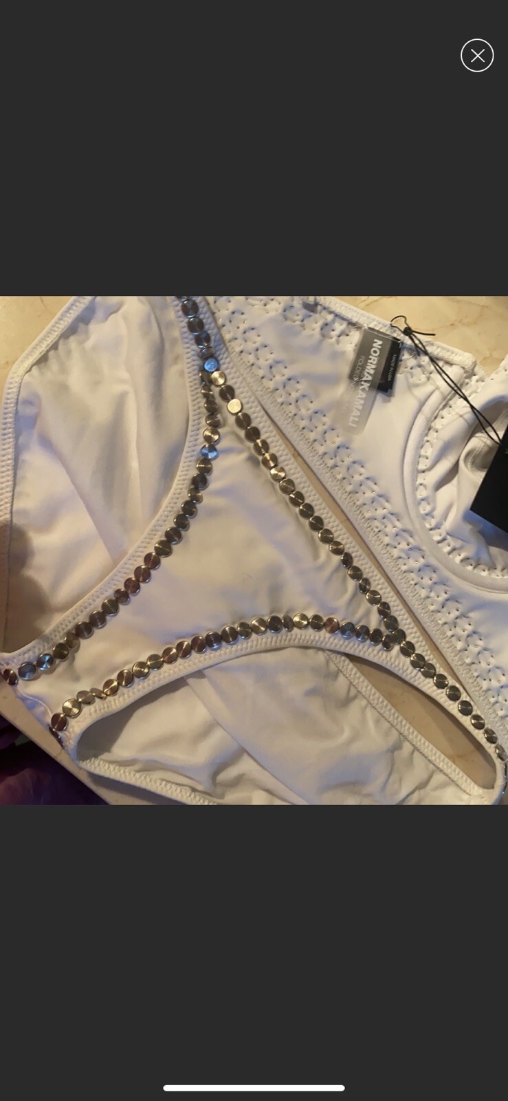 norma kamali studded swimsuit Bikini White Top And Bottom image 7