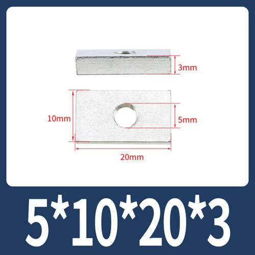 Rechteckige Vierkantmuttern Gleitblöcke für Alu Zubehör, mechanische Ausrüstung - Picture 26 of 73