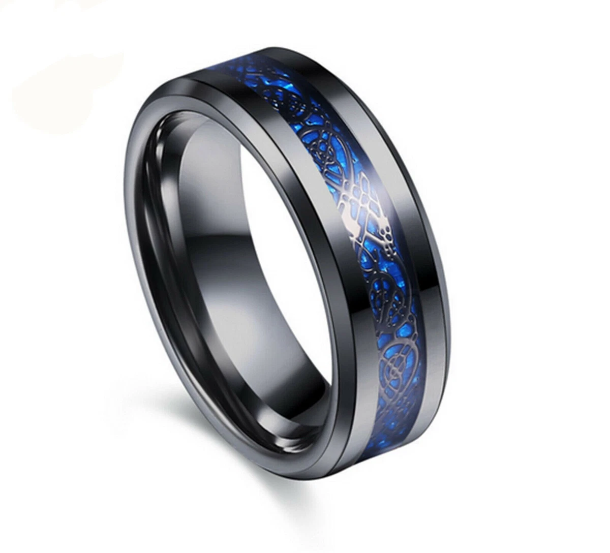 Mens blue on sale titanium wedding bands