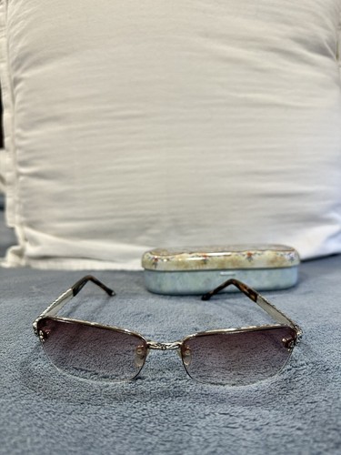 BRIGHTON JUANITA RECTANGULAR RIMLESS DESIGNER RARE SUNGLASSES 56-18-130 111164 - Picture 2 of 10